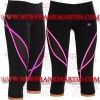 FM-894 tc-604 Ladies Gym Fitness Yoga compression Leggings Baselayer Tight Capri Trouser Black Pink