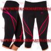 FM-894 tc-608 Ladies Gym Fitness Yoga compression Leggings Baselayer Tight Capri Trouser Black Red