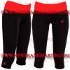 FM-894 tc-108 Ladies Gym Fitness Yoga compression Leggings Baselayer Tight Capri Trouser Black Red Waist