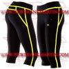 FM-894 tc-414 Ladies Gym Fitness Yoga compression Leggings Baselayer Tight Capri Trouser Black Yellow Thread Zip