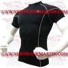 FM-898 h-102 Gym Fitness MMA Rash Guards Baselayer Compression Shirts Black Half sleeve