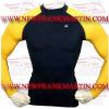 FM-898 b-406 Gym Fitness MMA Rash Guards Baselayer Compression Shirts Full sleeve Black Yellow