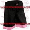 Ladies Gym Fitness Compression Running MMA Board Shorts Black Pink Trim FM-896 L-244
