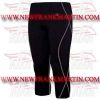 FM-894 mc-6 Men Gym Fitness Yoga Compression Leggings Baselayer Tight Pant Capri Trouser Black Grey Thread