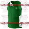 FM-898 ms-210 Gym Fitness Bodybuilding Workout Men Singlet Y Back Stringers Tank Tops Green & White