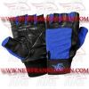 FM-996 g-468 Weightlifting Fitness Crossfit Gym Gloves Leather Spandex Black Blue