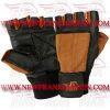 FM-996 g-464 Weightlifting Fitness Crossfit Gym Gloves Leather Spandex Black Brown