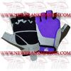 FM-996 g-1844 Weightlifting Fitness Crossfit Gym Gloves Leather Spandex Purple Grey