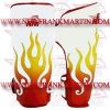 Shin Pads White with Fire Style (FM-156 s-64)