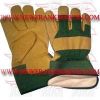 Working Gloves beige and Green with Fleece inside (FM-6004 f-2)
