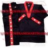 Kung-Fu Uniform black with Red Stripes and Stars (FM-427)