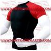 FM-898 h-202 Gym Fitness MMA Rash Guards Baselayer Compression Shirts Black Red Half sleeve