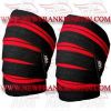 FM-996 k-2 Weightlifting Fitness Crossfit Gym Knee Wraps Black Red