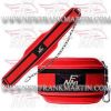 FM-990 d-6 Weightlifting Fitness Leather Dipping Belt Neoprene Red