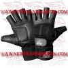FM-996 g-892 Weightlifting Fitness Crossfit Gym Gloves Grain Leather & Spandex wrap Black