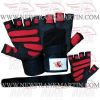 FM-996 g-2982 Weightlifting Fitness Crossfit Gym Gloves Black Red Long Wrist Synthetic Leather