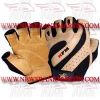 FM-996 g-532 Weightlifting Fitness Crossfit Gym Gloves Leather Spandex Beige