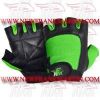 FM-996 g-426 Weightlifting Fitness Crossfit Gym Gloves Leather Spandex Black Green
