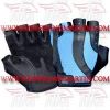 FM-996 g-2062 Weightlifting Fitness Crossfit Gym Gloves Leather Spandex Blue Black
