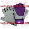 FM-996 g-1802 Weightlifting Fitness Crossfit Gym Gloves Leather Spandex Magenta Grey